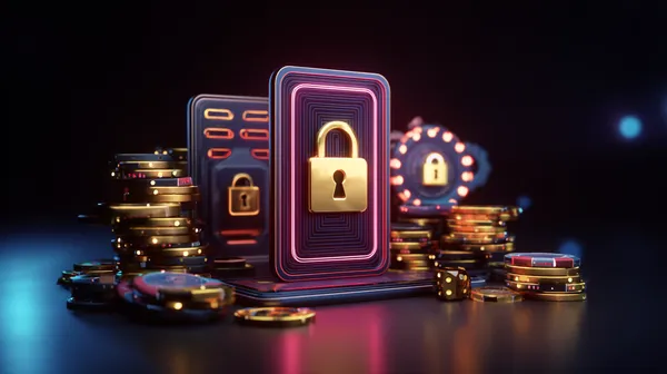 A person using their device against a moody casino-themed background, illustrating the smooth re-entry process at PK7.